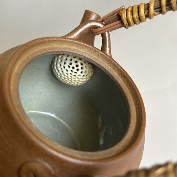 Dobin Arita-yaki Ware Japanese Green Tea Pot Nanban Brown Glaze 385ml Signed - Picture 9 of 10